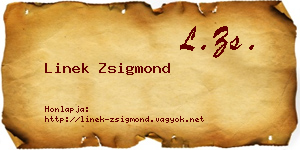 Linek Zsigmond névjegykártya
